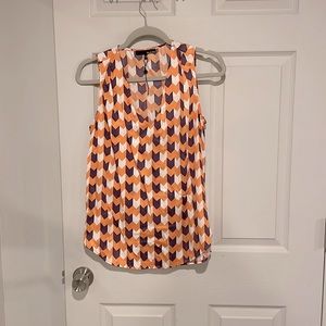 Ro & De Geometric Tank Blouse Orange Purple Nordstrom Size S